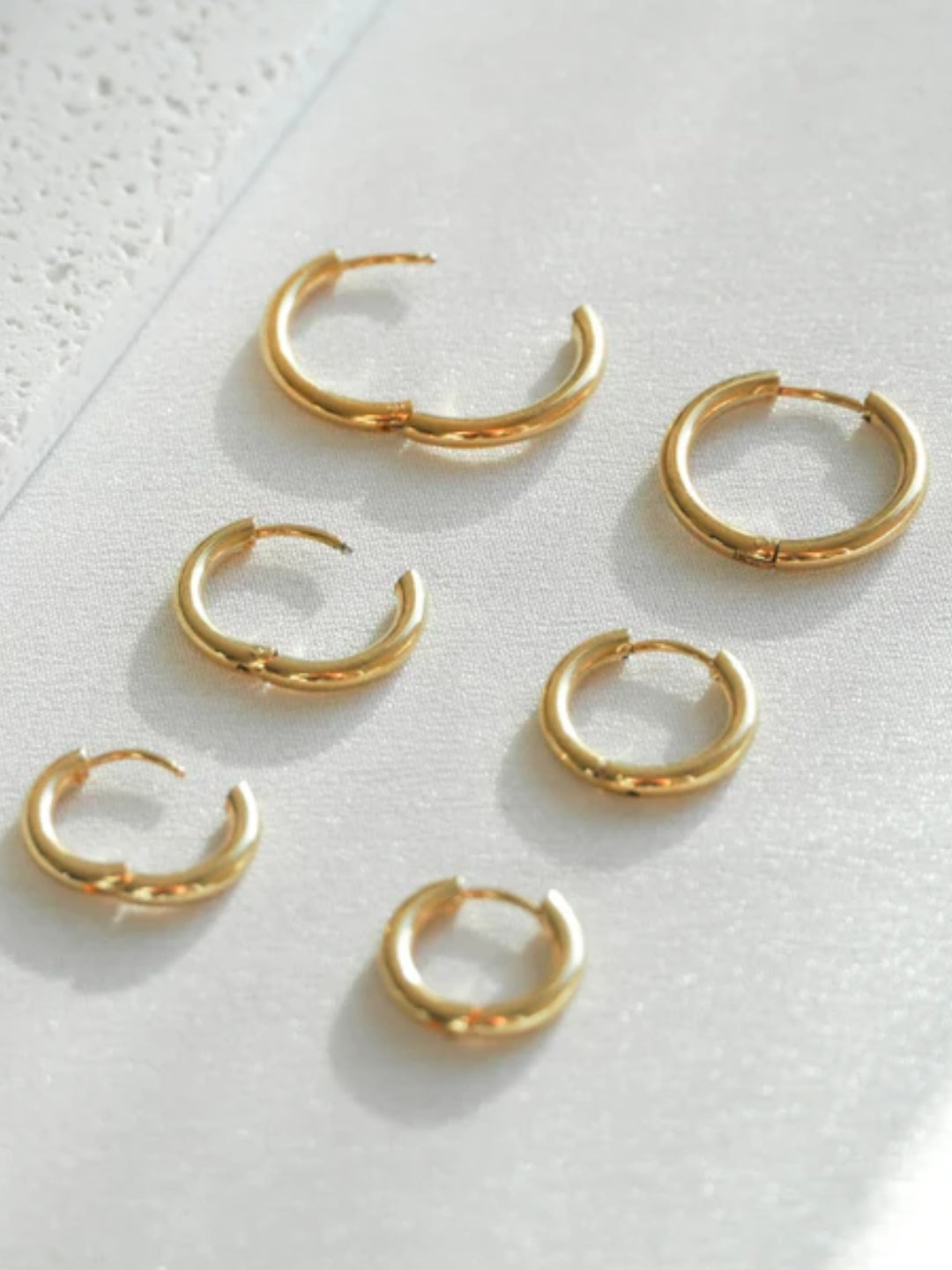 Trio de Argolas de Aço com Banho Ouro 14k