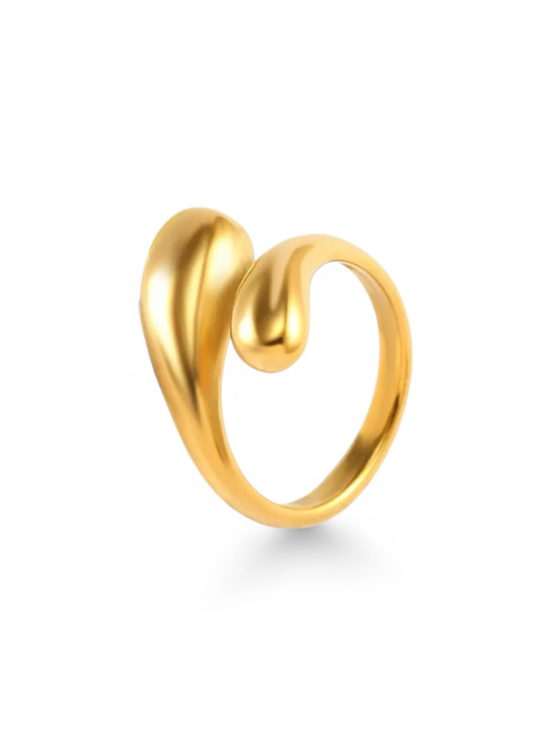 Anel Abbraccio de Aço com Banho Ouro 14k