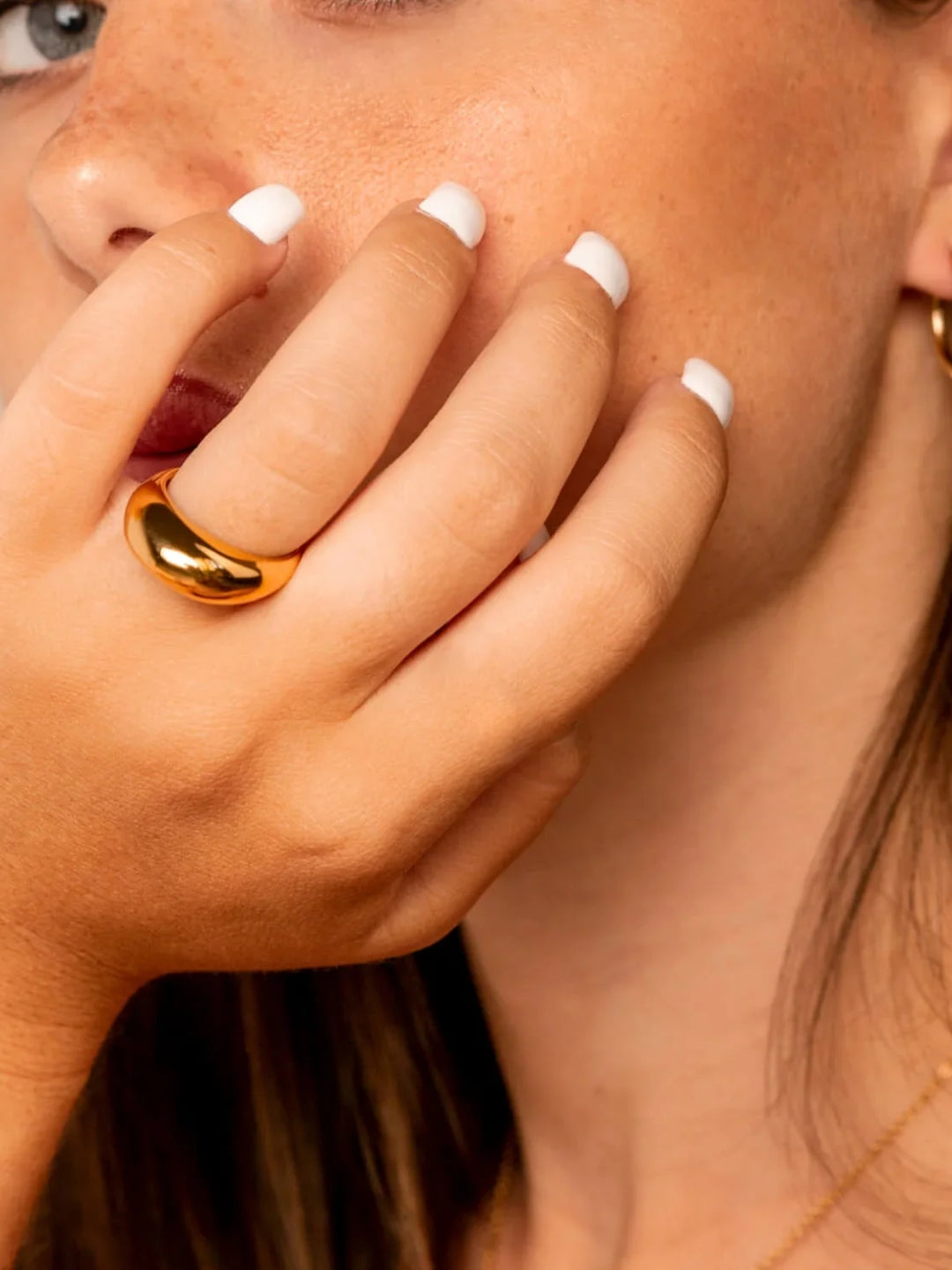 Anel Bianca de Aço com Banho Ouro 14k