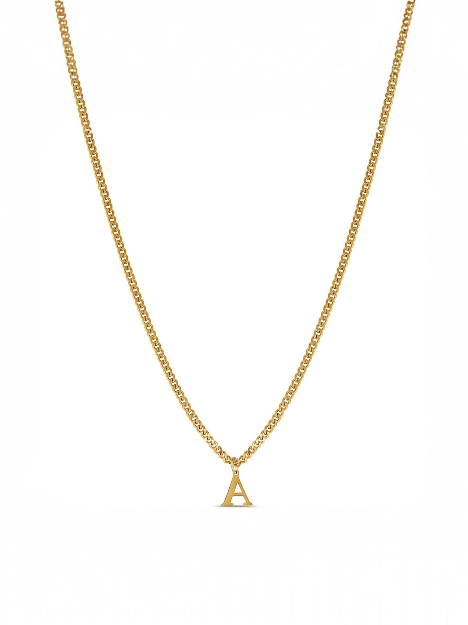Colar Letters de Aço com Banho Ouro 14k