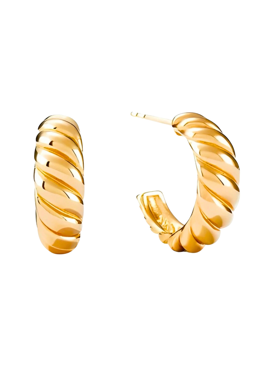 Brinco Croissant de Aço com Banho Ouro 14k