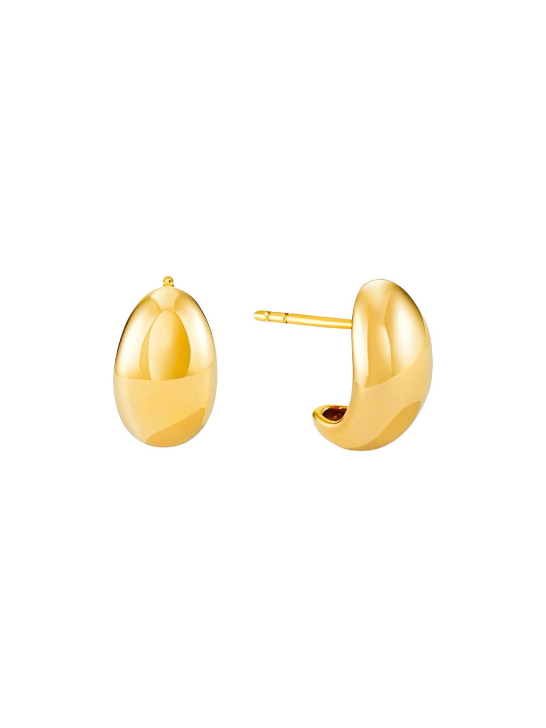 Brinco Bassel Aço e Banho em Ouro 14k