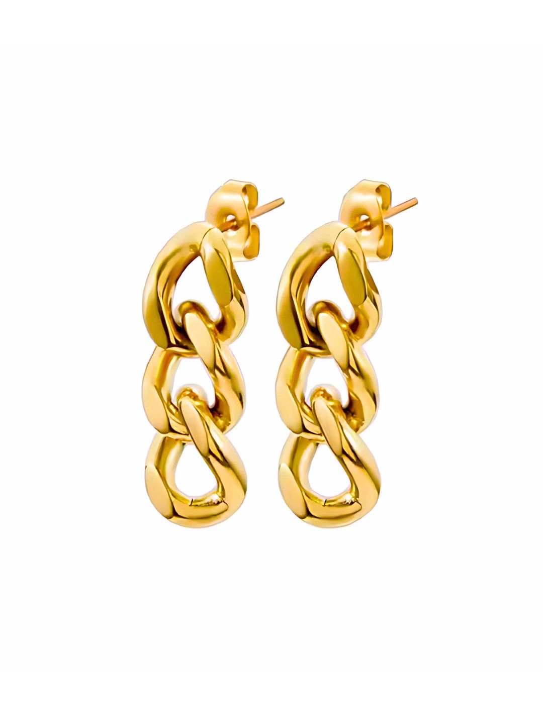 Brinco Emma de Aço com Banho em Ouro 14k