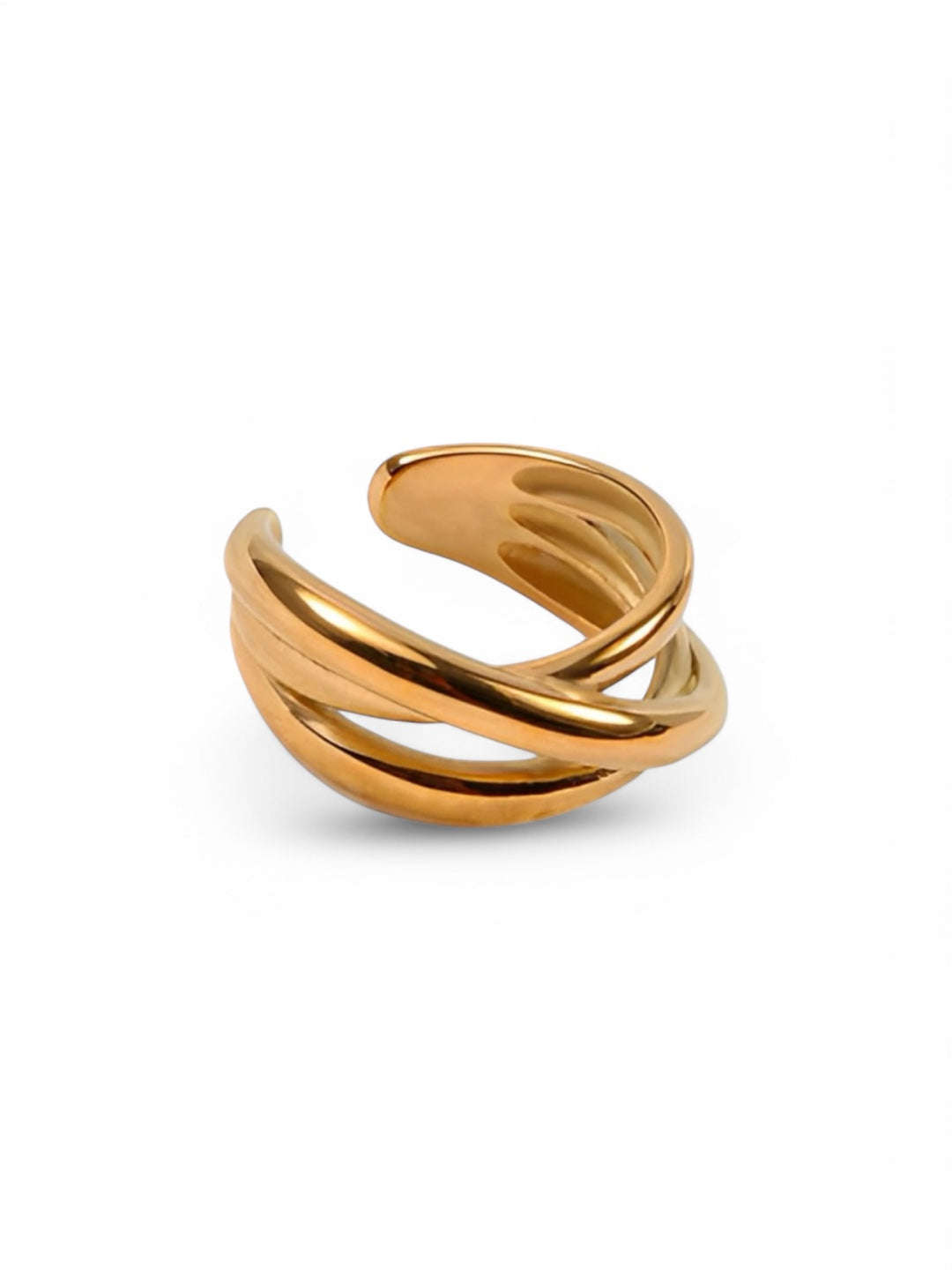 Anel Heloisa de Aço com Banho Ouro 14k